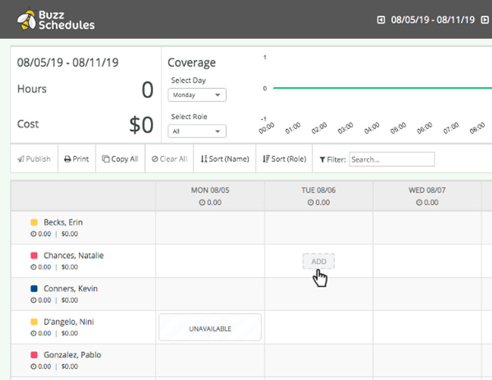Buzz Schedules Screenshot 1