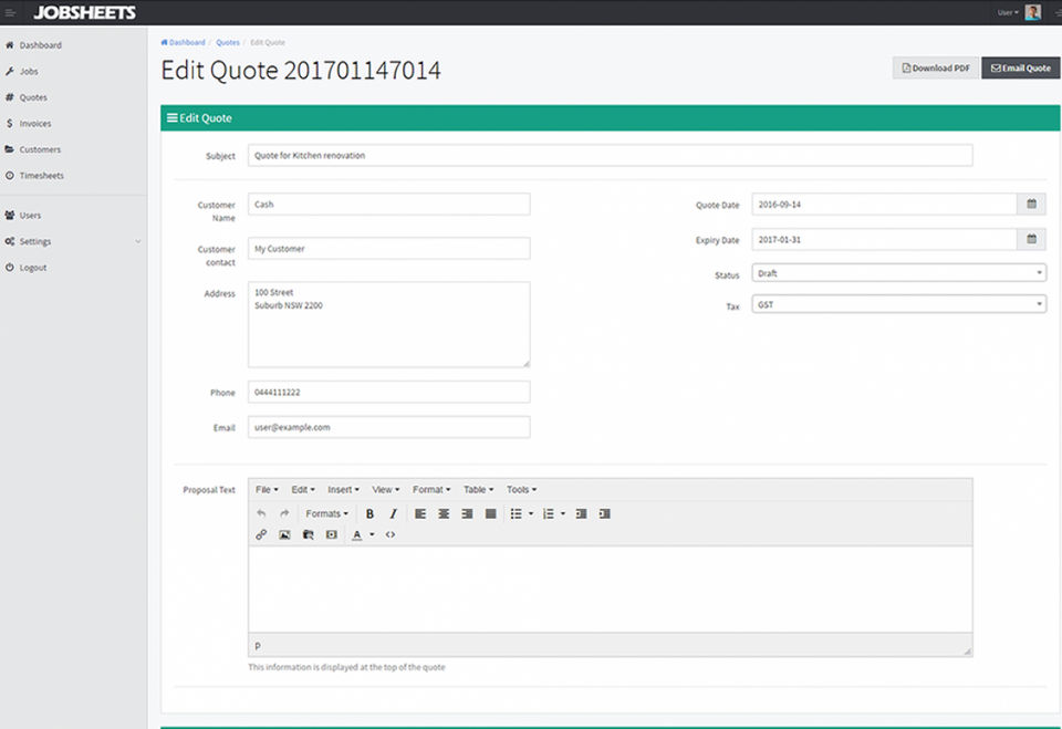 JobSheets Screenshot 5