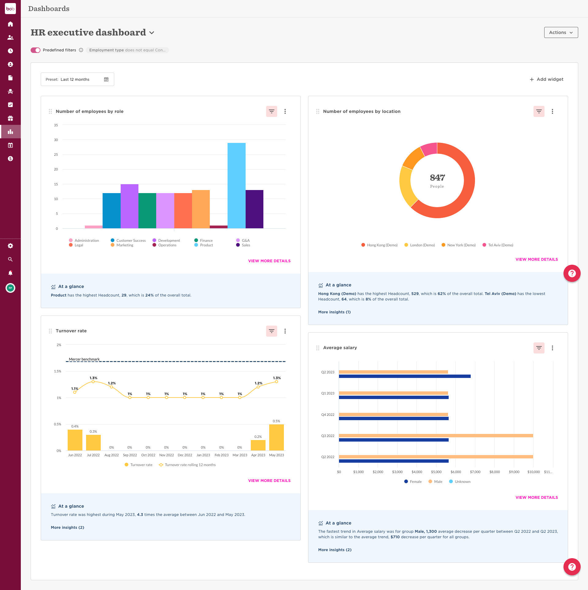 Hibob HRIS Screenshot 1