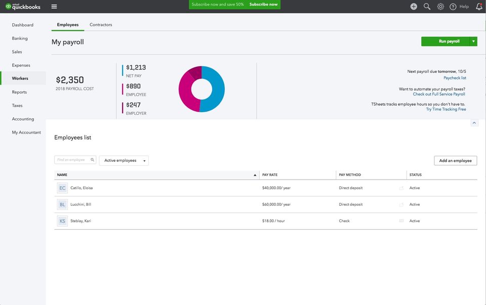 QuickBooks Payroll Screenshot 1
