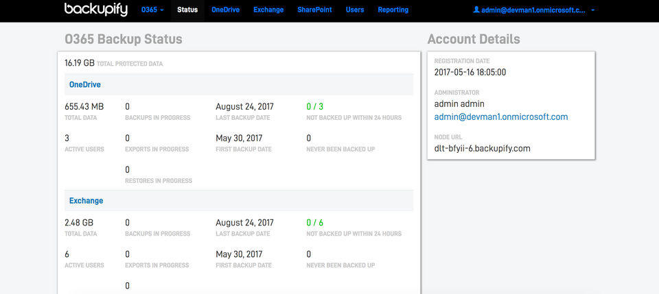 Datto Backupify Screenshot 1
