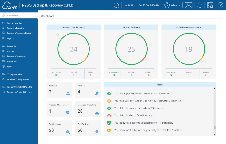 N2WS Backup Screenshot 1