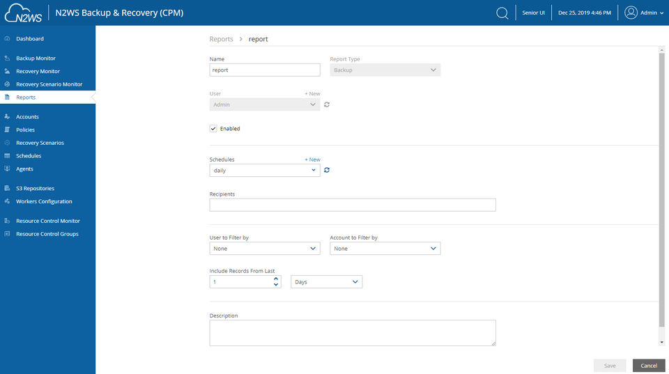 N2WS Backup Screenshot 2