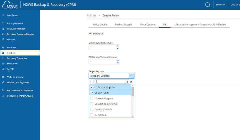 N2WS Backup Screenshot 3