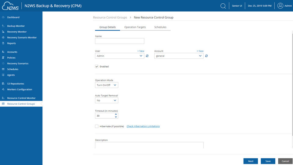 N2WS Backup Screenshot 4