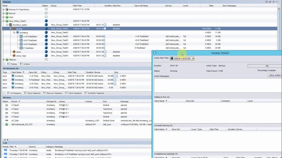 EMC NetWorker Screenshot 1