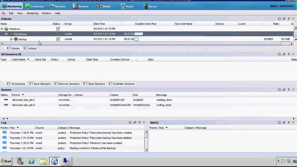 EMC NetWorker Screenshot 2