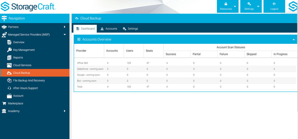 StorageCraft Cloud Backup Screenshot 1