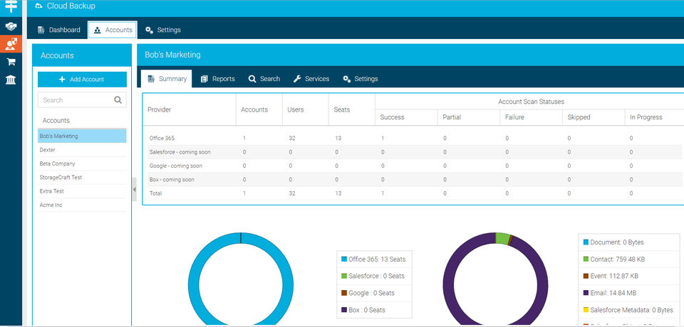 StorageCraft Cloud Backup Screenshot 2