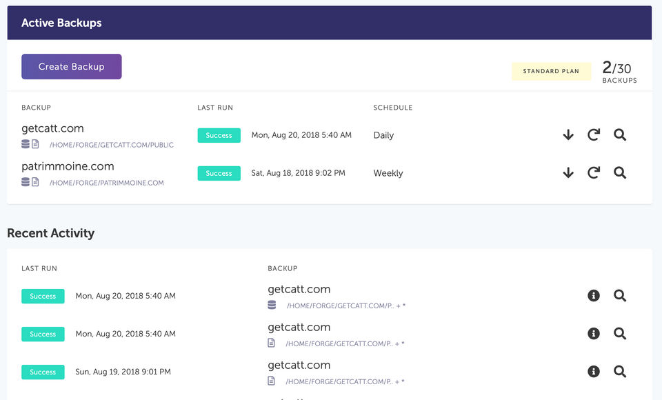 SimpleBackups Screenshot 1