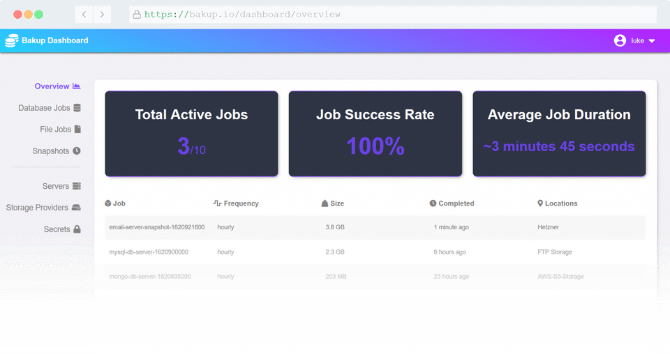Bakup.io Screenshot 1