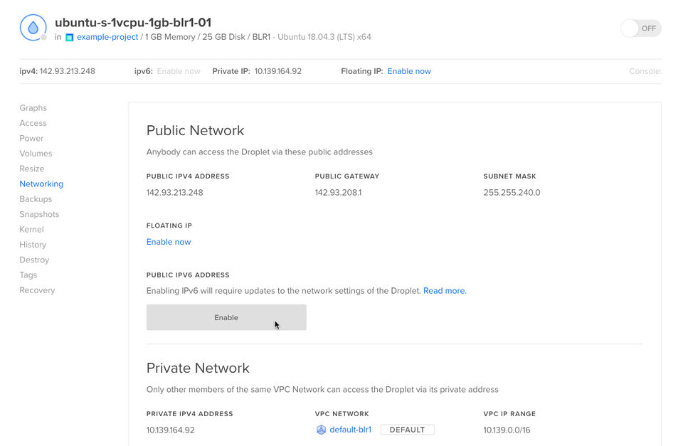 DigitalOcean Droplets Screenshot 3