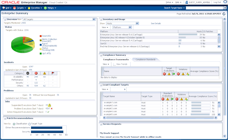 Oracle Enterprise Manager Screenshot 1