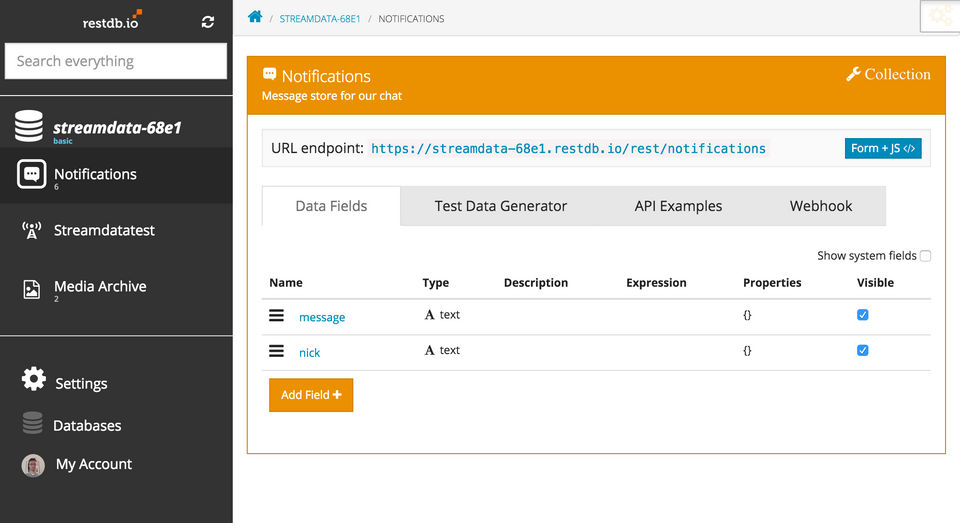 restdb.io Screenshot 1