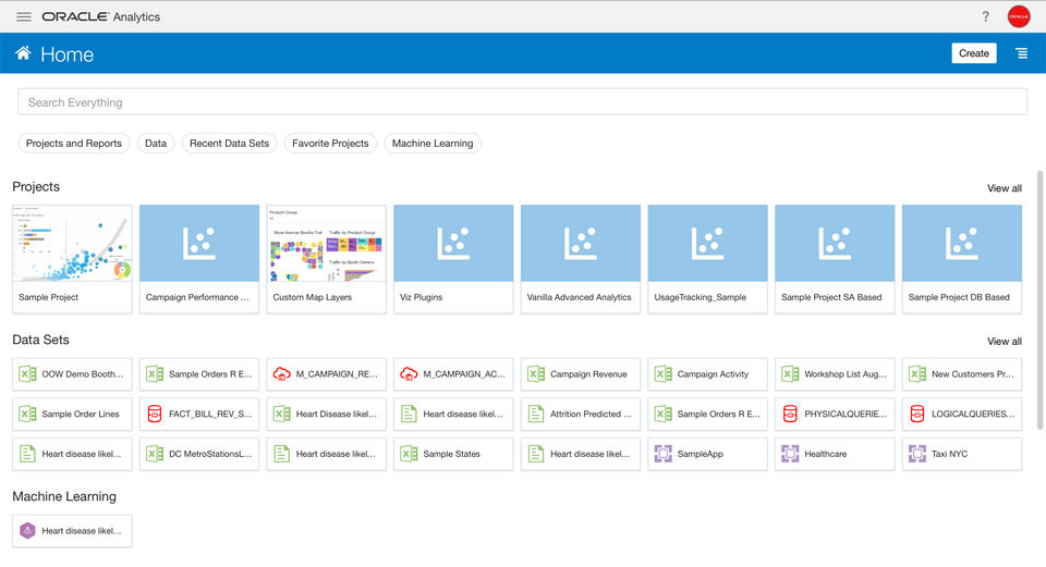 Oracle Analytics Cloud Screenshot 1