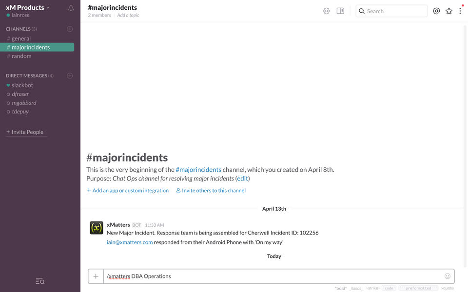 xMatters Screenshot 1