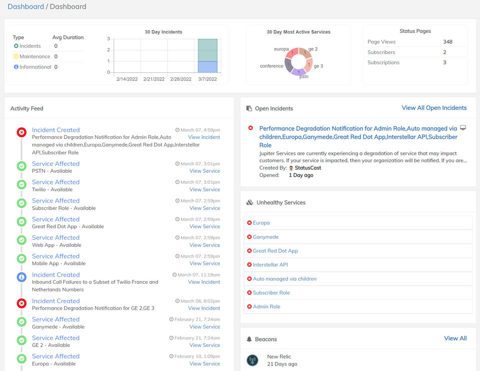 StatusCast Incident Management Screenshot 3