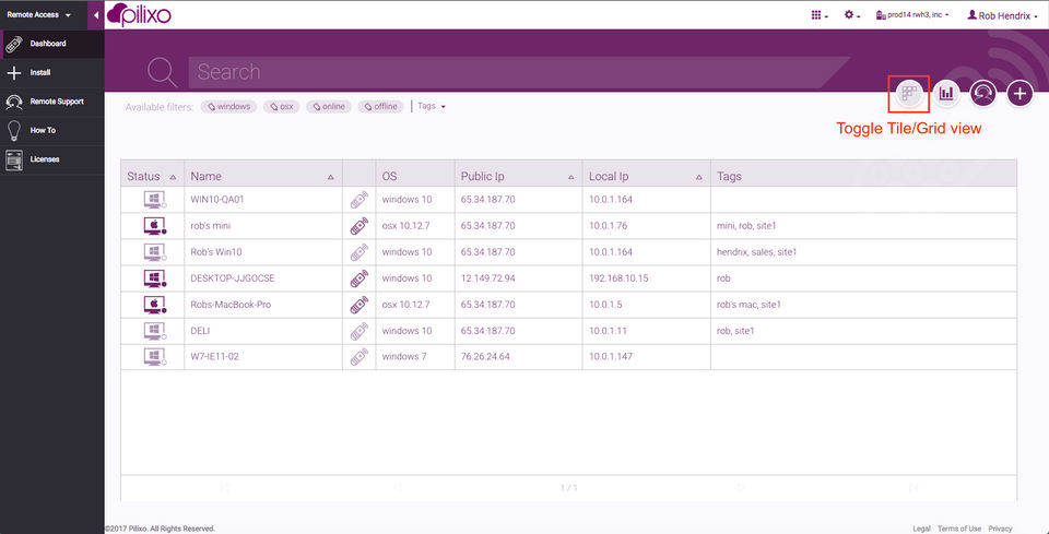 Pilixo Remote Access Screenshot 1