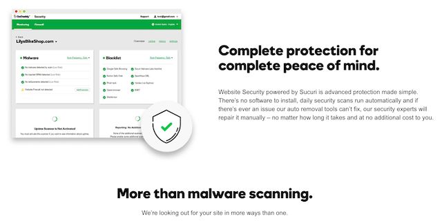GoDaddy Website Security Screenshot 1