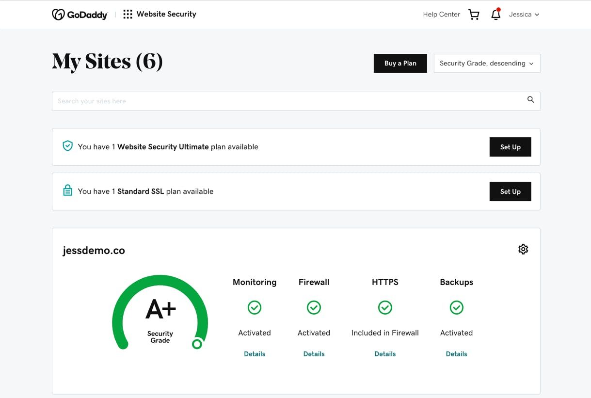 GoDaddy Website Security Screenshot 2