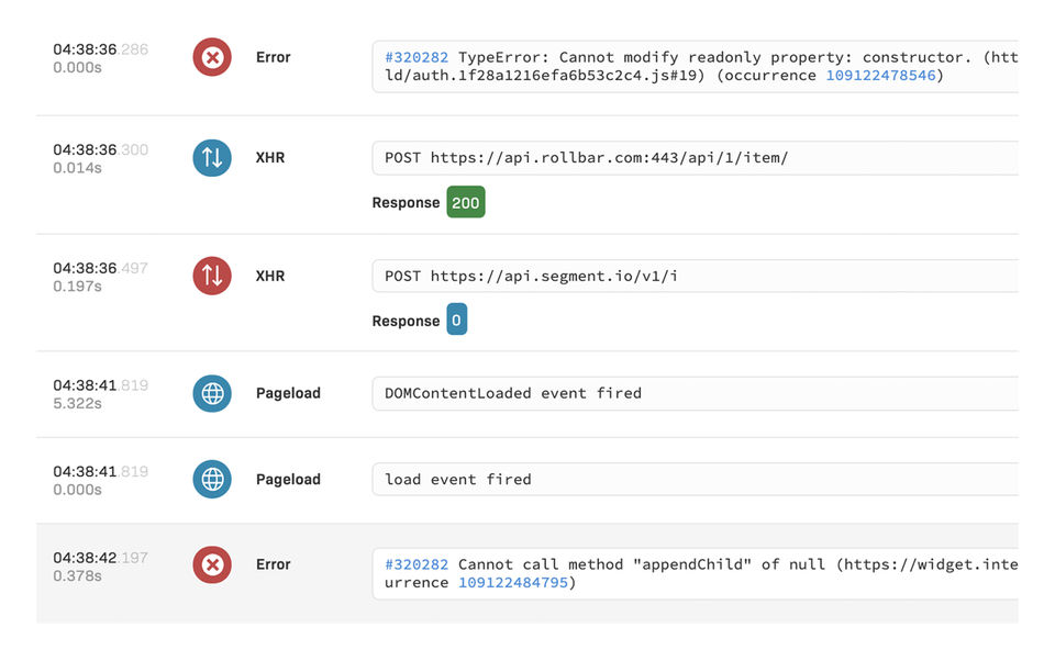 Rollbar Screenshot 1
