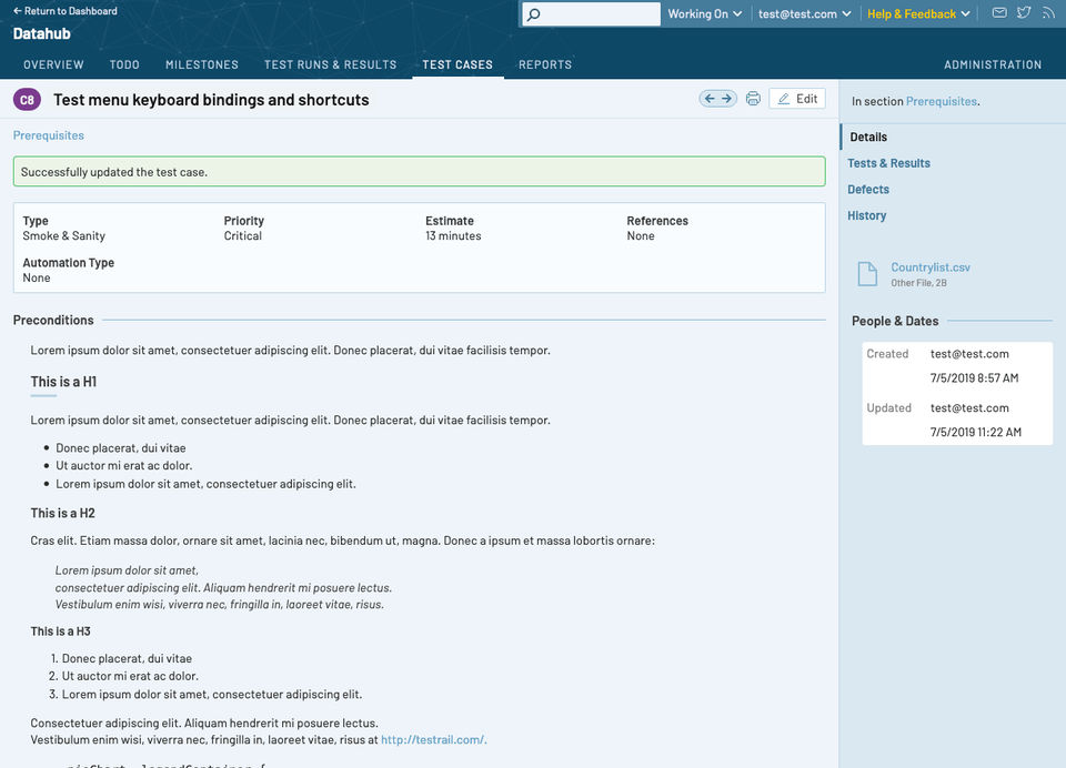 TestRail Screenshot 3
