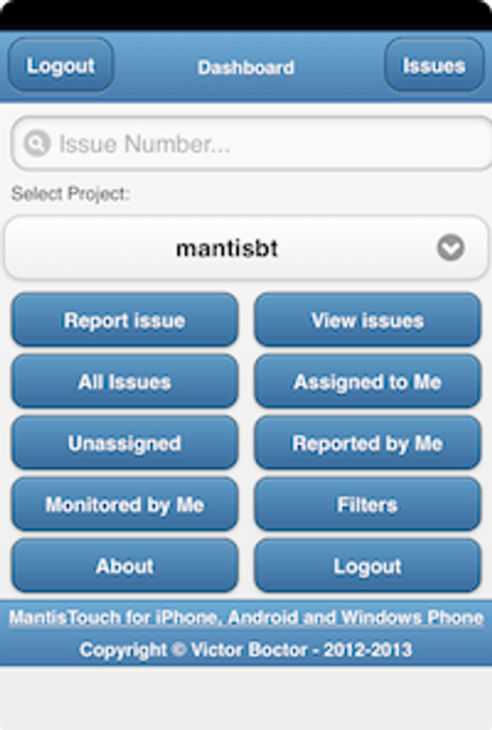 MantisBT Screenshot 1
