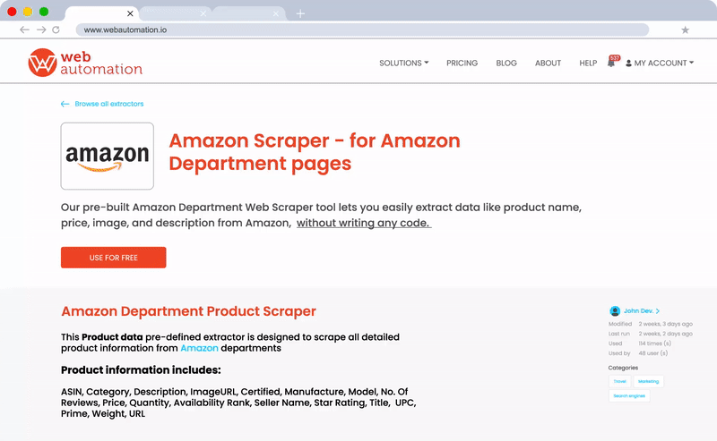 WebAutomation.io Screenshot 1