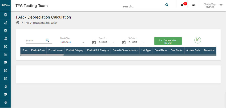 TYASuite Asset Management Software Screenshot 1
