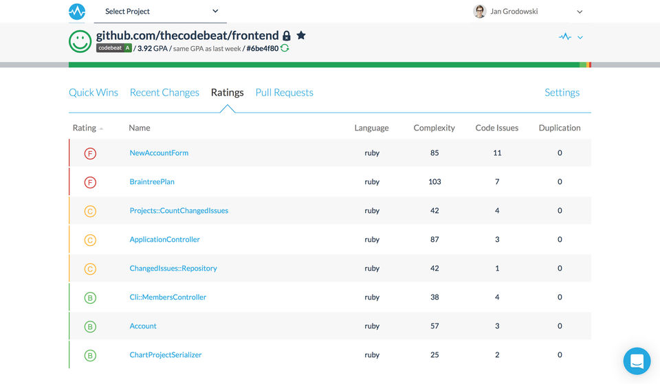 codebeat Screenshot 3