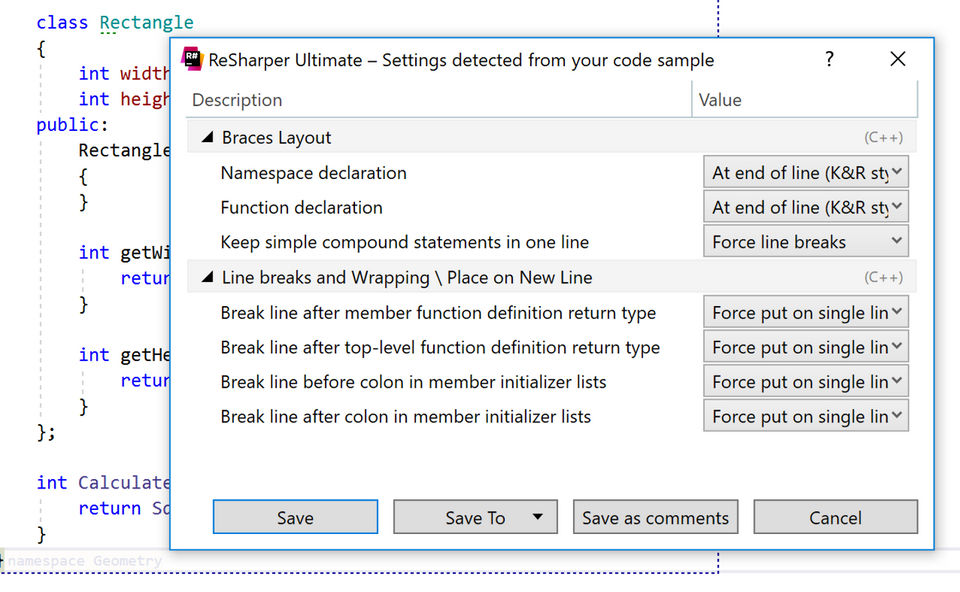 ReSharper C++ Screenshot 1