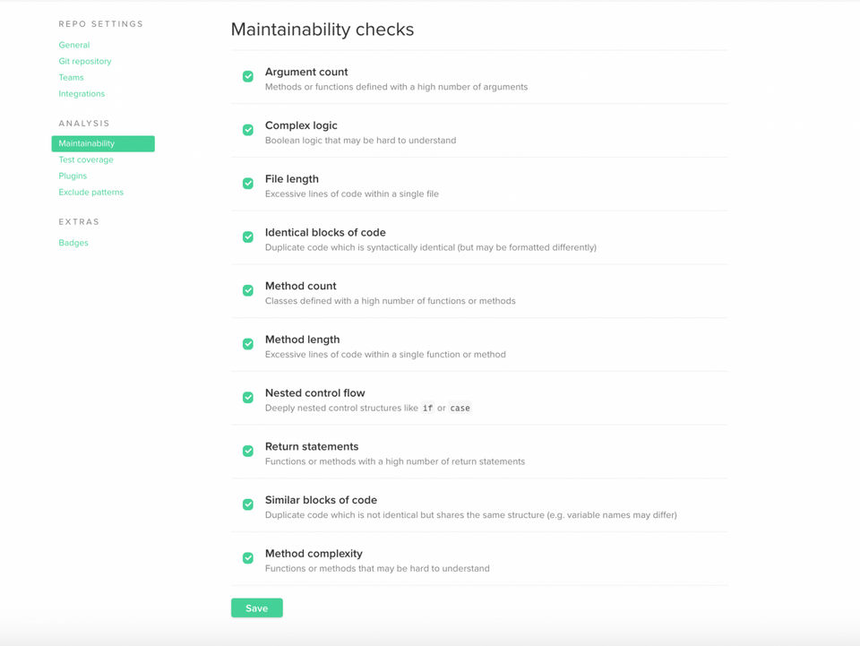 Code Climate Quality Screenshot 1