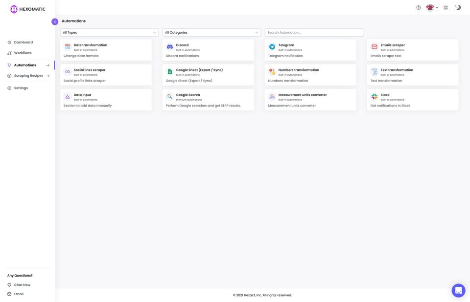 Hexomatic Screenshot 2
