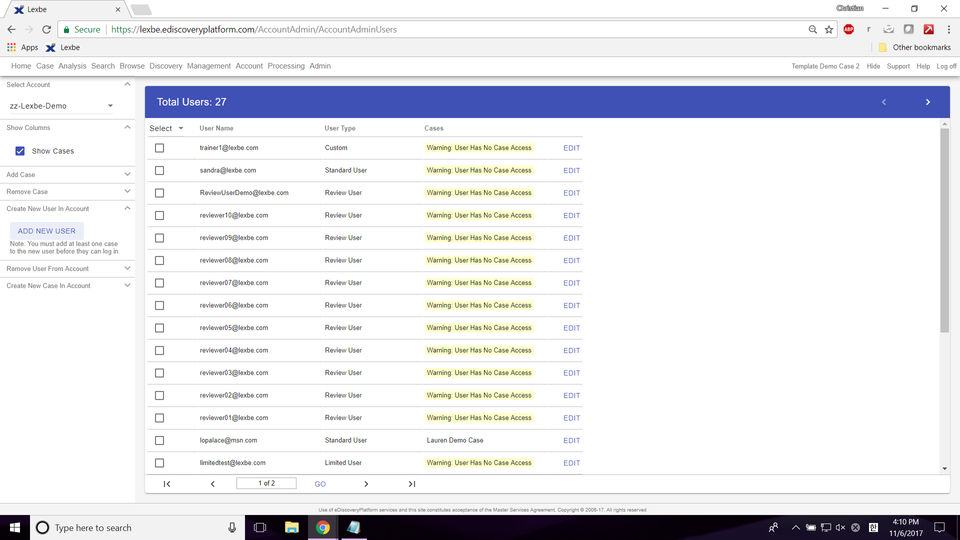 Lexbe eDiscovery Platform Screenshot 7