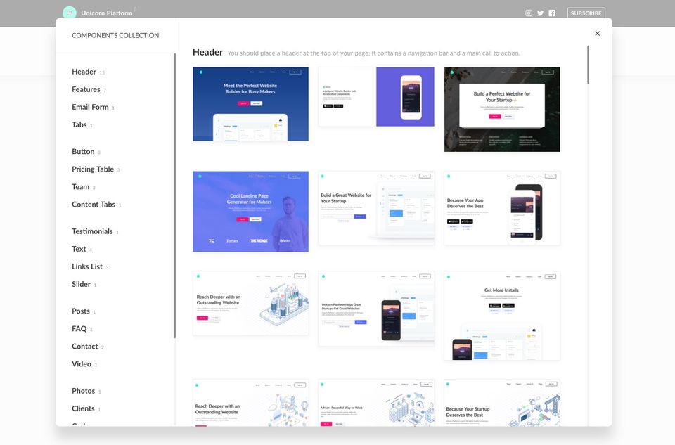 Unicorn Platform Screenshot 2