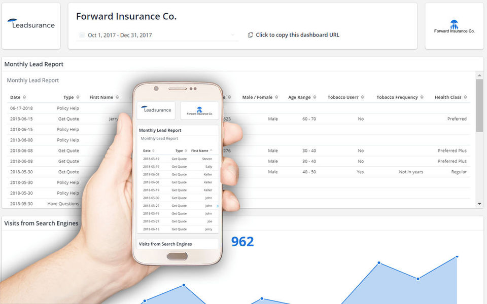 Leadsurance Screenshot 1