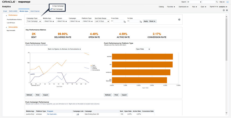 Oracle Responsys Screenshot 1