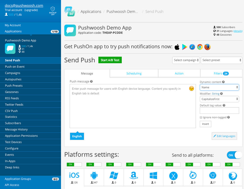 Pushwoosh Screenshot 1