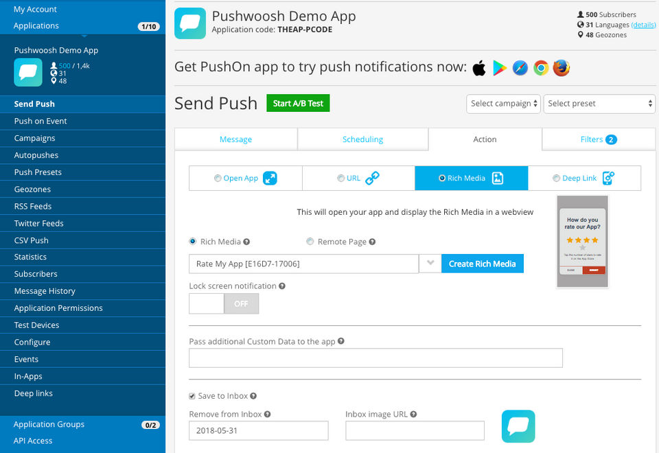 Pushwoosh Screenshot 3