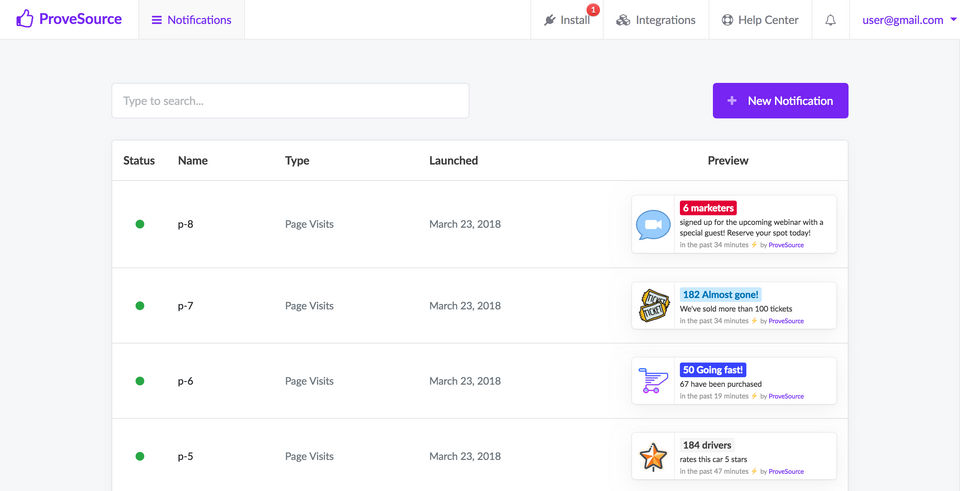 ProveSource Screenshot 1