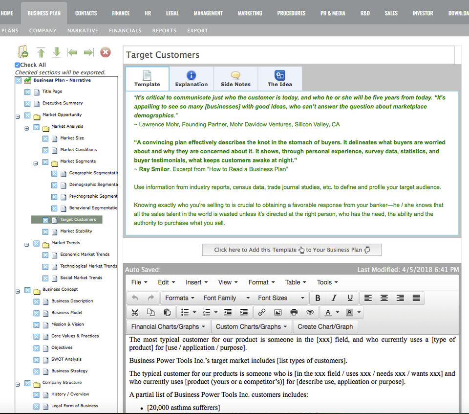 BizPlanBuilder Screenshot 1
