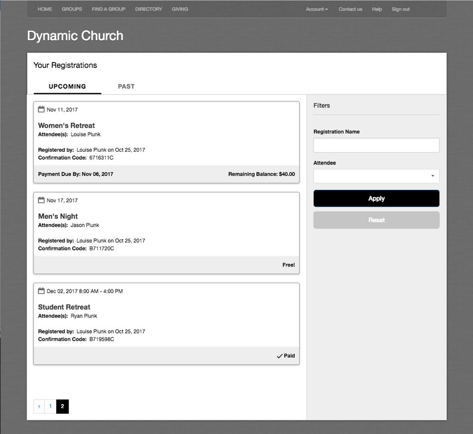 FellowshipOne Screenshot 2