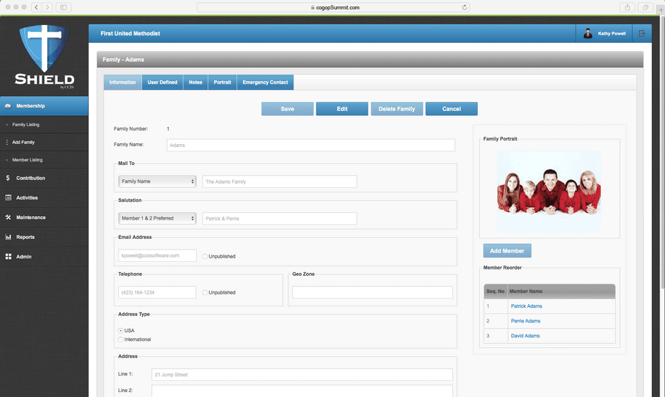 CCIS Church Management Software Screenshot 2