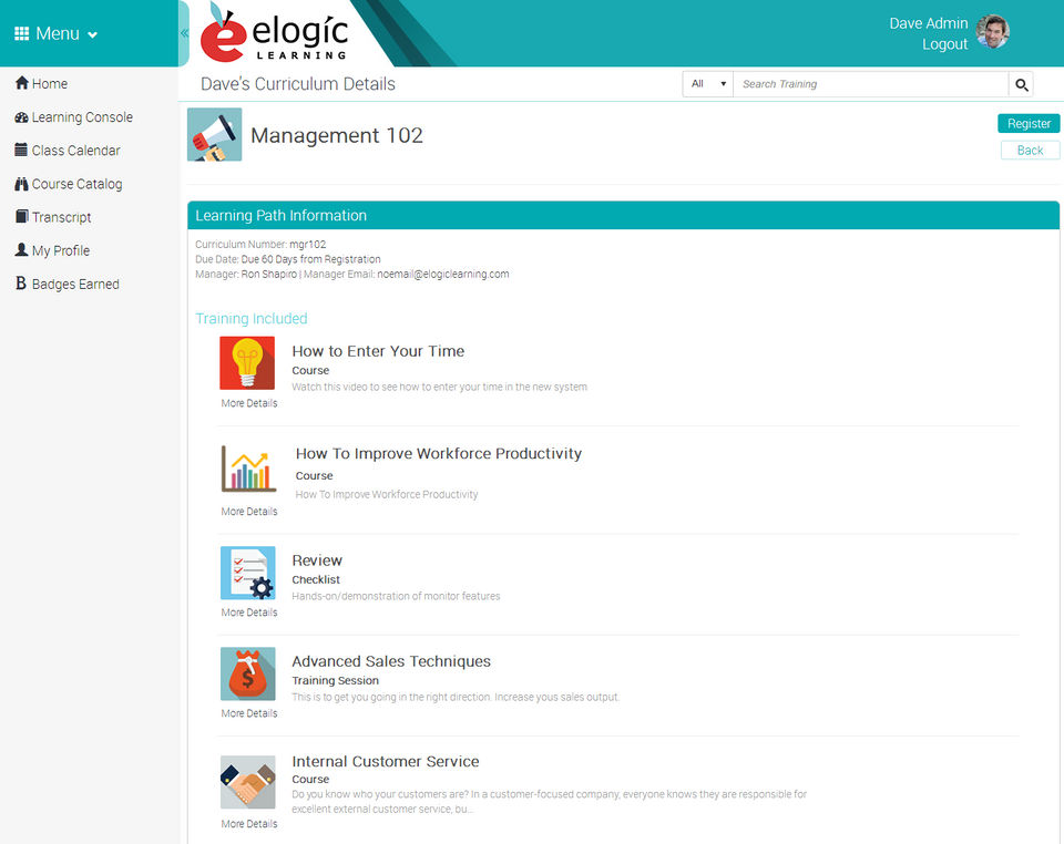 eSSential LMS Screenshot 2