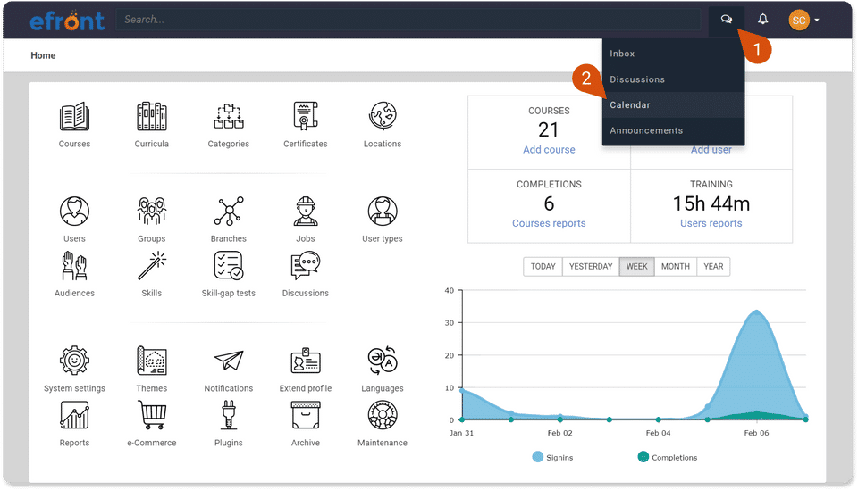 eFront Screenshot 1