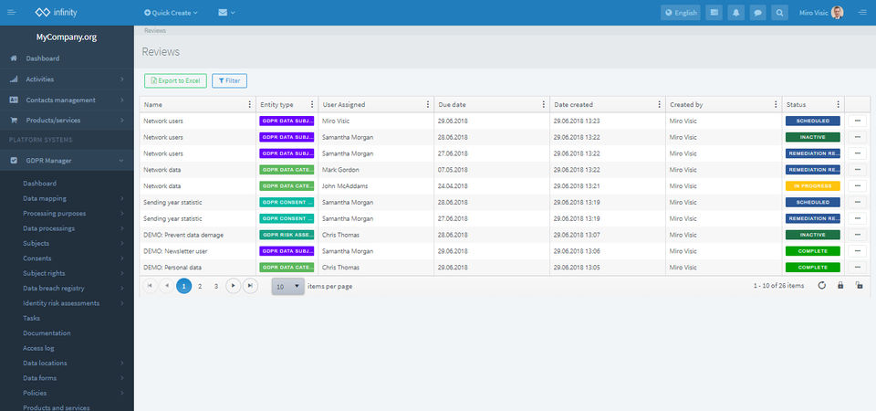 Infinity GDPR Manager Screenshot 5