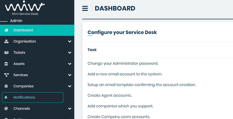 Mint Service Desk Screenshot 1
