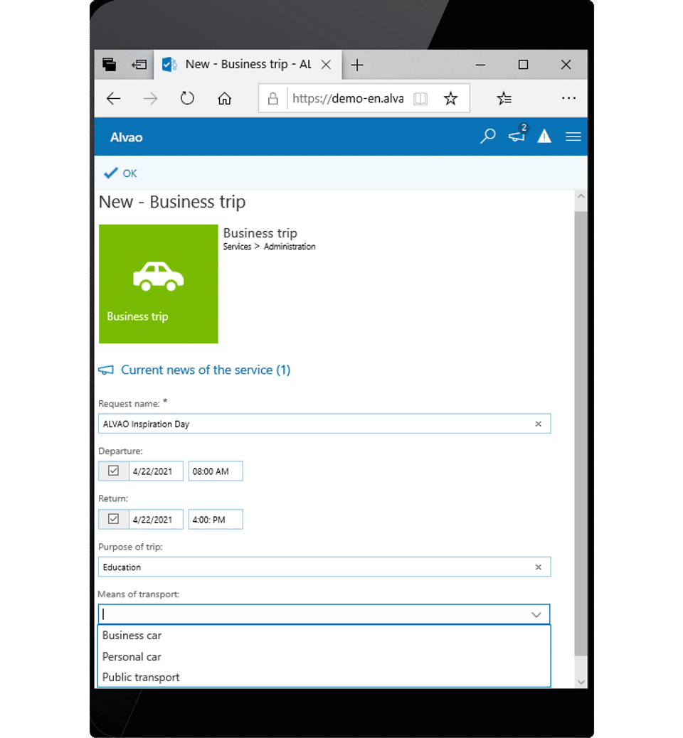 ALVAO Service Desk Screenshot 6