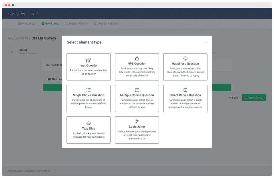 Couchsurvey Screenshot 1