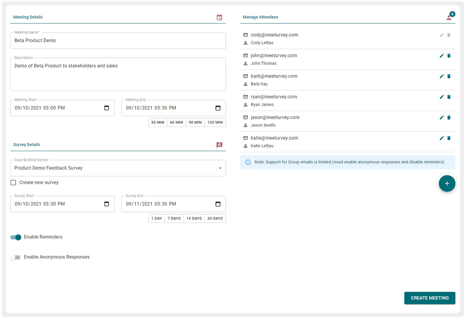 Meeturvey Screenshot 2